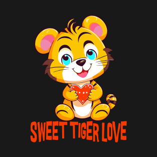 Sweet Tiger Love  - Kids Valentine T-Shirt