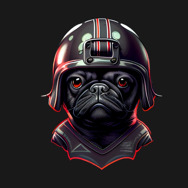 Pug as football player five by MLArtifex