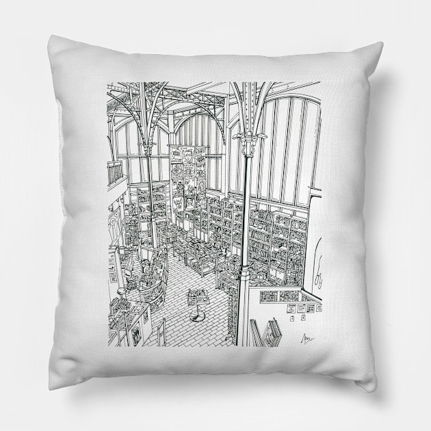 Book Store in Paris Pillow by valery in the gallery