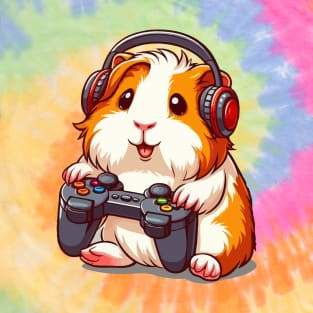 Funny guinea pig and Video Gamer Lover fluffy cavy Gamers T-Shirt