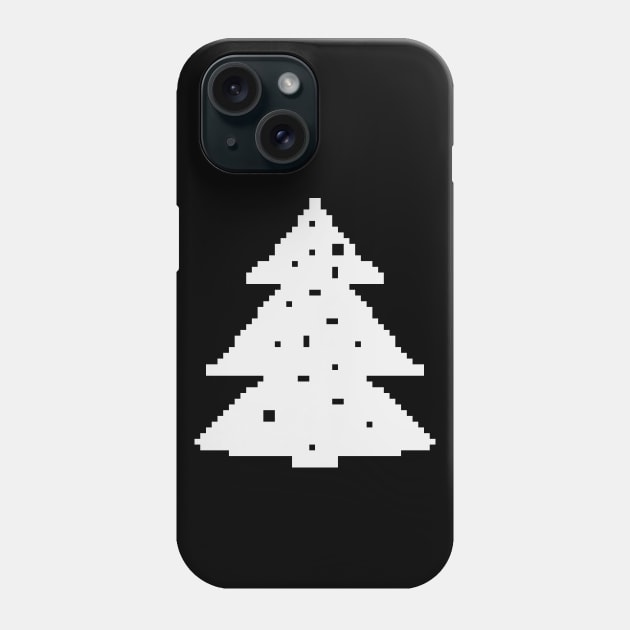 White Christmas tree pixel art Phone Case by Xatutik-Art