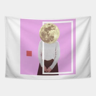 Woman moon, modern art, vintage woman Tapestry