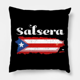 salsera - puerto rican flag - white design Pillow