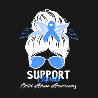 Child Abuse Prevention Awareness Month Blue Ribbon gift idea T-Shirt