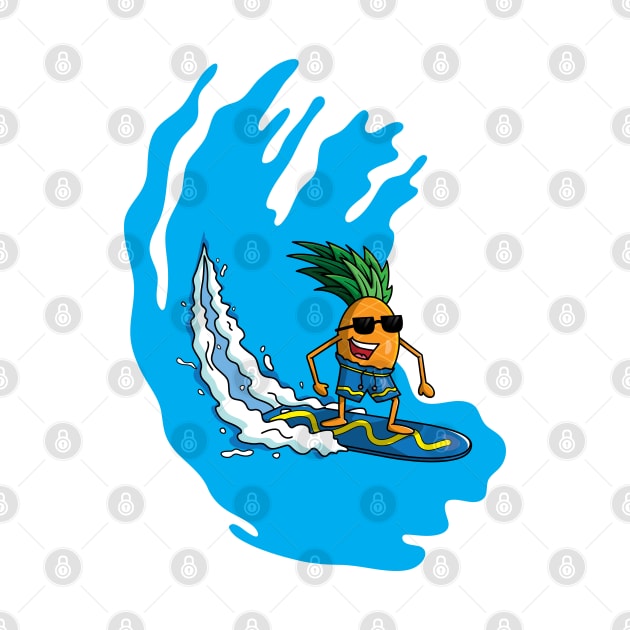 Cool pineapple surfing in the ocean by TTirex