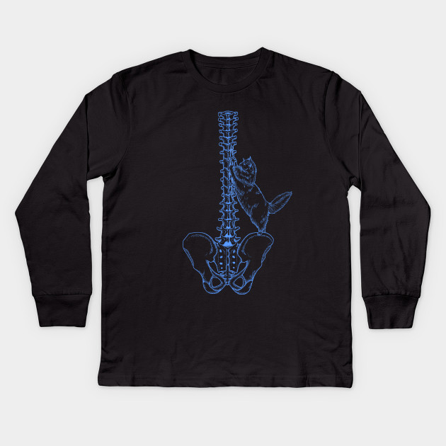 Cat Scratch Fever Blue Halloween Cats Kids Long Sleeve T