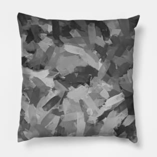 Silver Emotion Abstract Painting Pillow