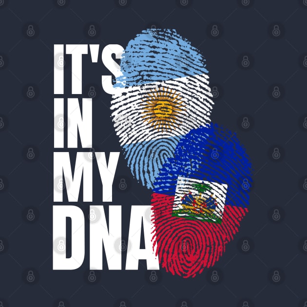 Argentinian And Haitian Mix DNA Flag Heritage Gift by Just Rep It!!