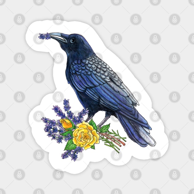 Raven and Roses Magnet by Julie Townsend Studio