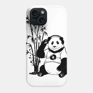 Panda With Headphones Phone Case