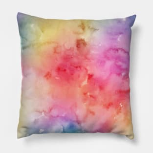 Bright Red Yellow Green Blue Pastel Rainbow Watercolor Ombre Shades Pillow