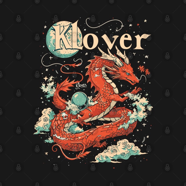 Retro Asian Red Dragon by Klover