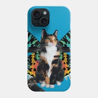 Longhair Calico Sunset Moth Flitter Kitty Phone Case