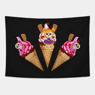 sugar skull ice cream trick of treat funny food Tapestry