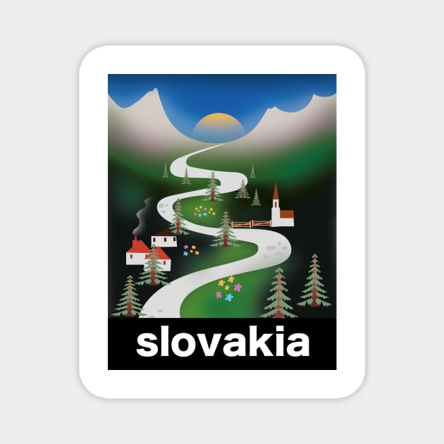 Slovakian travel poster Magnet by nickemporium1