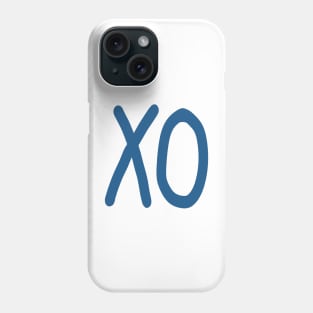 Kiss and hug XO in blush and denim blue Phone Case