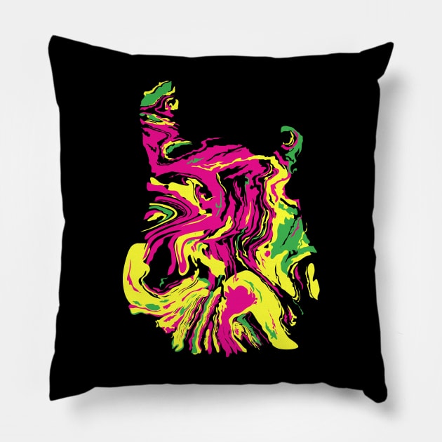 Guitar Swirl psychedelic Pillow by Illustratorator