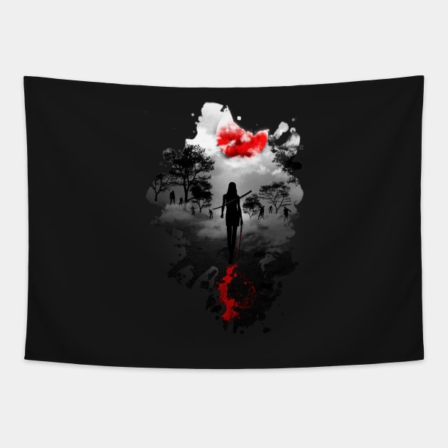 Fearless!! Zombie Apocalypse Design Tapestry by CyncorArtworks