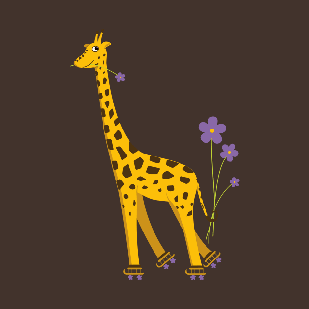 Funny Roller Skating Giraffe by Boriana Giormova