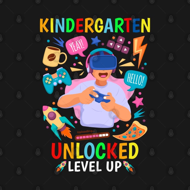 Kindergarten Unlocked Level Up Gamer Boys Back To School by ZimBom Designer