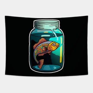 Fish In A Jar | Funny Fish Tank Tapestry