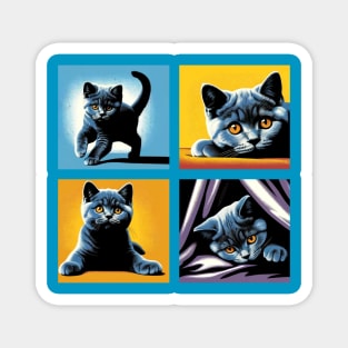 Chartreux Pop Art - Cute Kitties Magnet