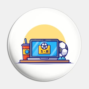 Online Soccer Match Cartoon Vector Icon Illustration (3) Pin