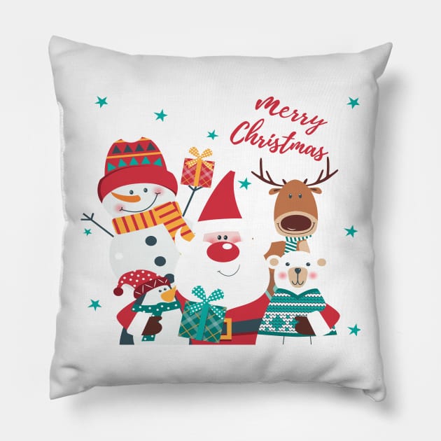 Merry christmas and happy new year Pillow by moha1980