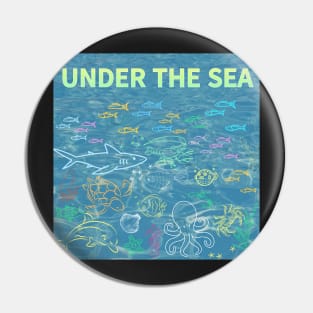 under the sea,blue sea,sea creatures,Turtle, puffer fish, starfish, shrimp, shark, tropical fish, sea horse, seaweed, sardines, squid, crabs, clams Pin