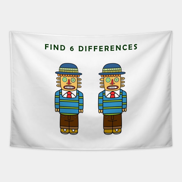 Find 6 Differences Tapestry by mrmomoart