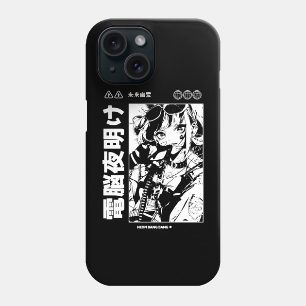 Cyberpunk Girl Manga Aesthetic Goth Grunge Japanese Waifu Anime Streetwear Phone Case by Neon Bang Bang