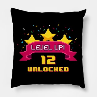 12th Birthday Level Up 12 years old unlocked Pillow