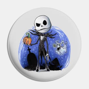 Skellington Peep Pin