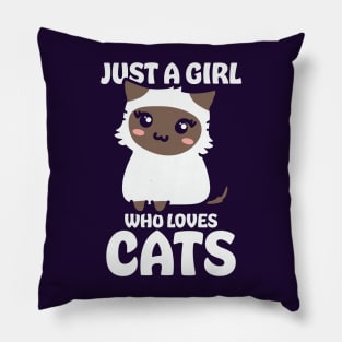 Just A Girl Who Loves Cats Pillow