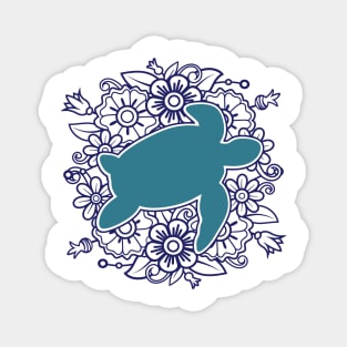 The Floral Turtle Mandala Magnet