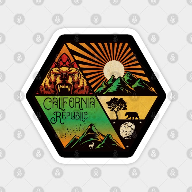 Vintage California Republic Magnet by CTShirts