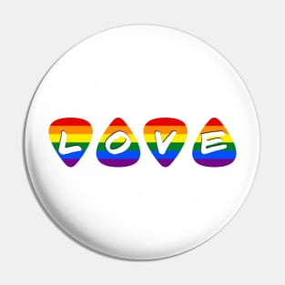 Love Pride Flag Guitar Picks Pin