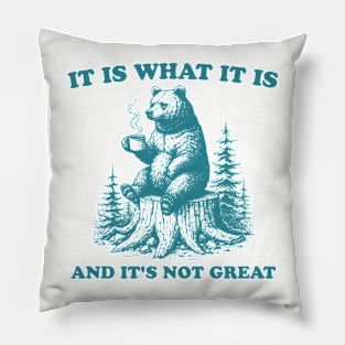 It Is What It Is And Its Not Great Funny Bear Pillow