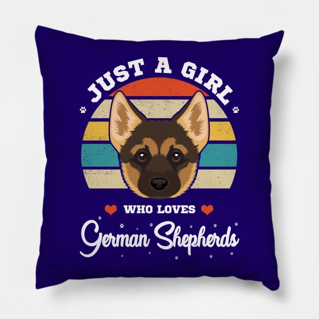 Just a Girl Who Loves German Shepherds Pillow by Jamrock Designs