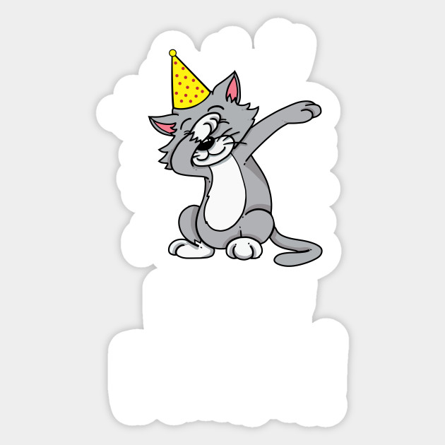 It S My Birthday With A Dabbing Cat Wearing A Party Hat And
