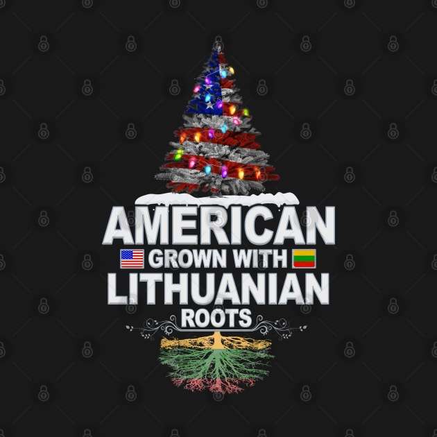 Christmas Tree  American Grown With Lithuanian Roots - Gift for Lithuanian From Lithuania by Country Flags