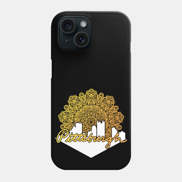 Pittsburgh Mandala Skyline Phone Case by polliadesign