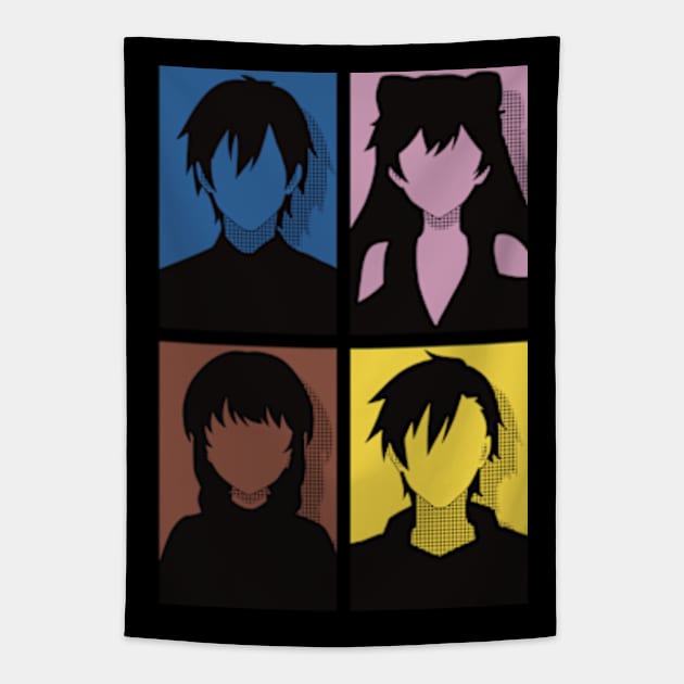 All Main Characters from More than a married couple, but not lovers or Fuufu Ijou, Koibito Miman: Akari Watanabe, Shiori Sakurazaka, Jirou Yakuin and Minami Tenjin in Pop Art Design Tapestry by Animangapoi