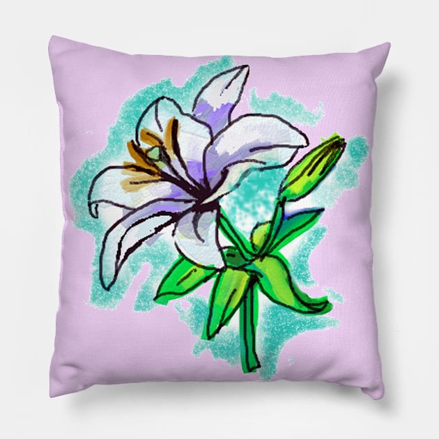 white lily art Pillow by lalanny