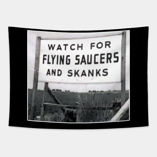 Flying Saucers and Skanks Tapestry by BigOrangeShirtShop