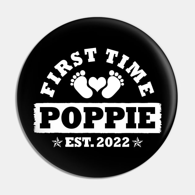 First Time Poppie Est 2022 Funny New Poppie Gift Pin by Penda