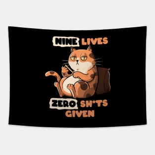 Nine Lives Zero Sh*ts Given Cat by Tobe Fonseca Tapestry