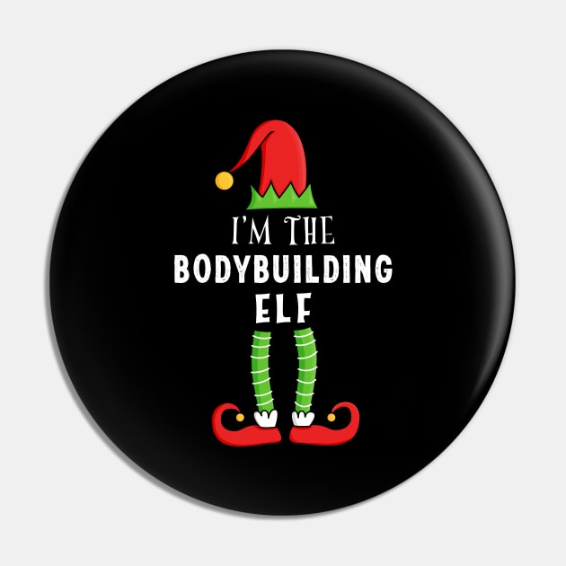 Bodybuilding Elf Christmas Matching Family Gift Pin by qwertydesigns