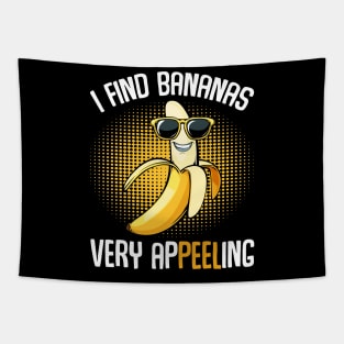 Banana - I Find Bananas Very Appeeling - Funny Puns Tapestry