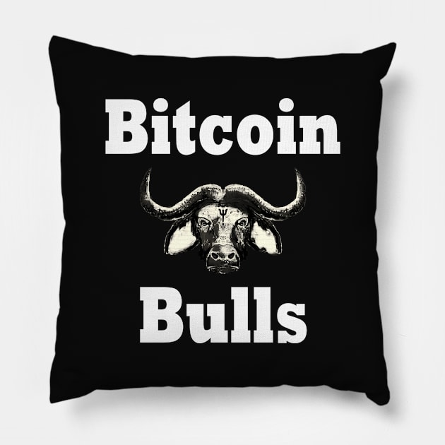 Bitcoin Bull Run Crypto Currency Pillow by PlanetMonkey